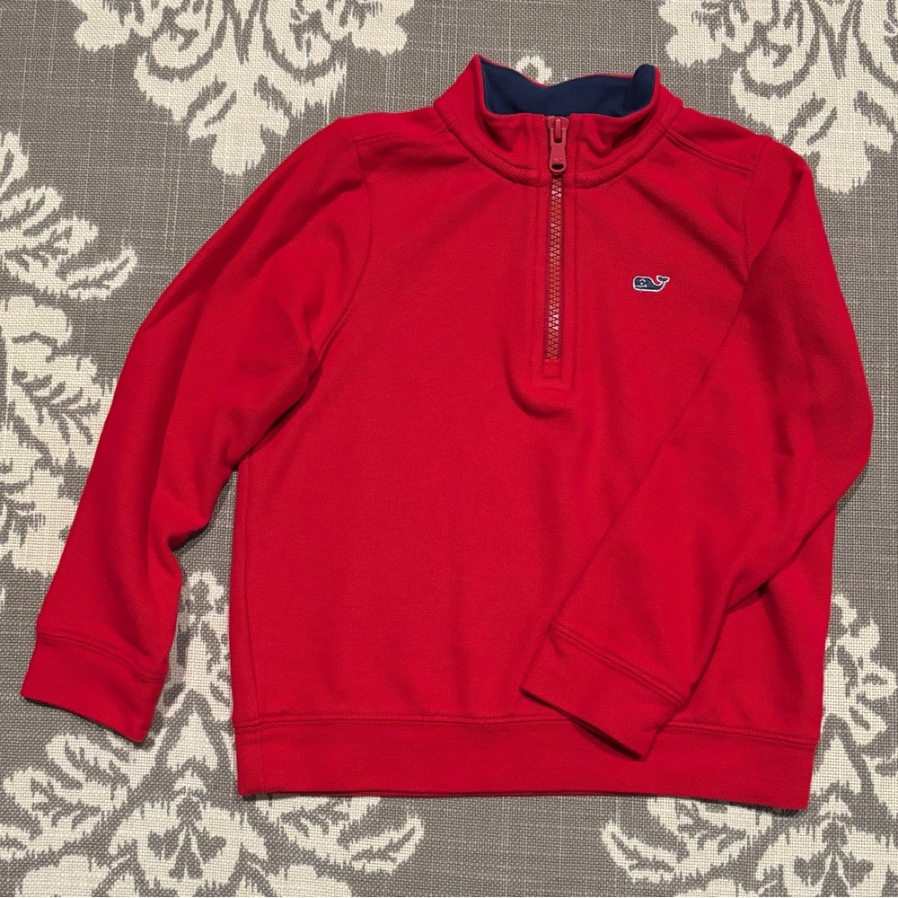 Red Half-Zip Pullover